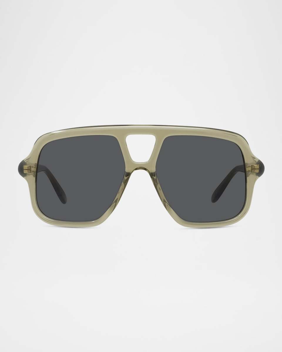 Slim Aviator Logo Sunglasses
